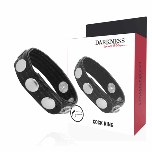 COCKRING EN CUIR NOIR