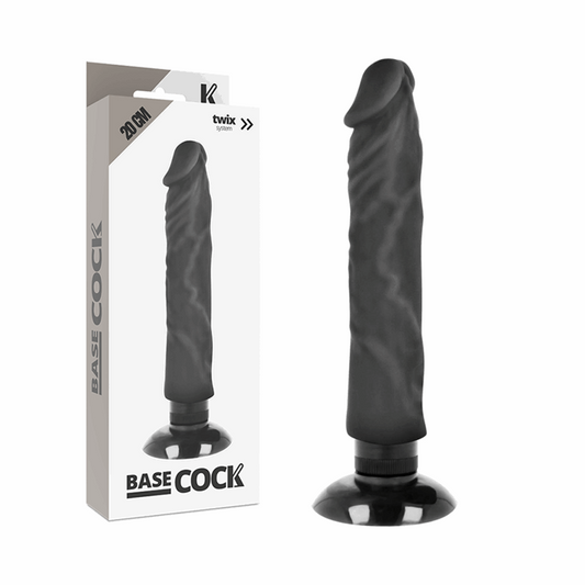 BASECOCK VIBRATEUR REALISTE 2-1 NOIR 20 CM