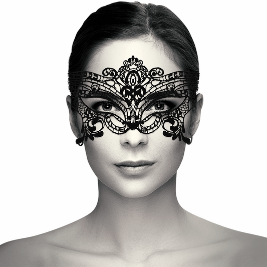 MASQUE LARGE EN DENTELLE NOIRE