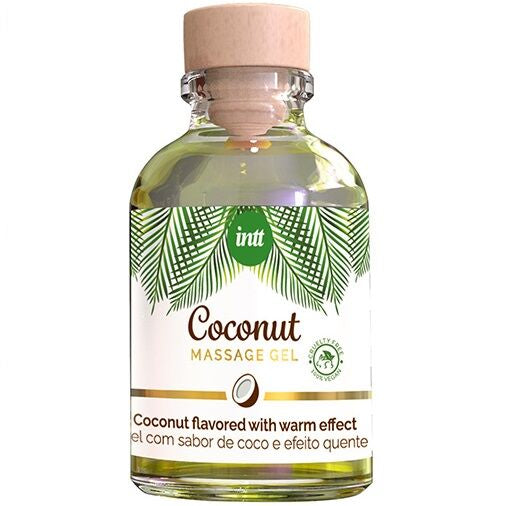 INTT  GEL DE MASSAGE VEGAN AU SAVEUR DE NOIX DE COCO ET EFFET CHAUFFANT